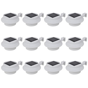Lămpi solare de exterior pentru gard cu LED, 12 buc., alb
