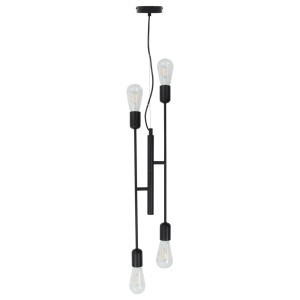 Lustră cu becuri cu filament, negru, 2 W, E27 - Img 5
