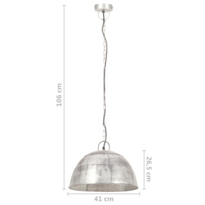 Lustră industrială vintage, 25 W, argintiu, rotund, 41 cm, E27 - Img 10