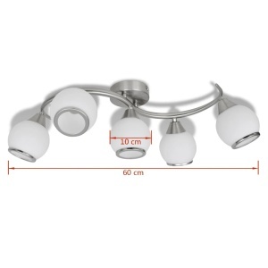 Lustră ondulată cu abajur sticlă pentru 5 becuri E14 - Img 7