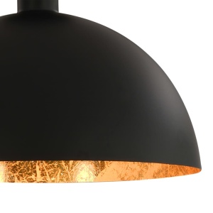 Lustre, 2 buc., negru și auriu, semisferic, E27 - Img 5