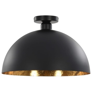 Lustre, 2 buc., negru și auriu, semisferic, E27 - Img 11