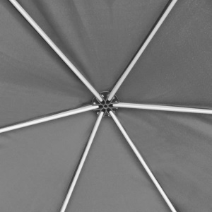 Marchiză hexagonală pliabilă, 6 pereți laterali, gri, 3,6x3,1 m - Img 2