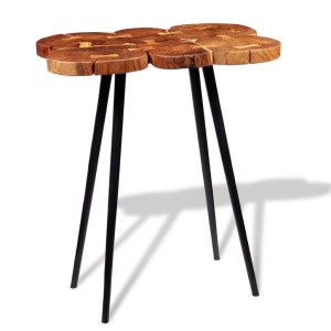 Masă bar lemn masiv de salcâm, model bușteni 90x60x110 cm - Img 4