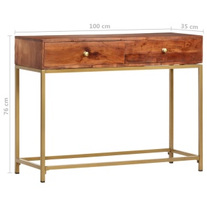 Masă consolă, 100x35x76 cm, lemn masiv de acacia - Img 12