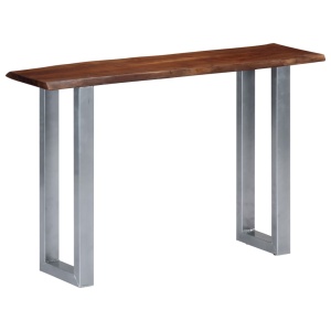 Masă consolă, 115x35x76 cm, lemn masiv de acacia și fier - Img 11