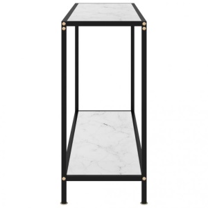 Masă consolă, alb, 120 x 35 x 75 cm, sticlă securizată - Img 3