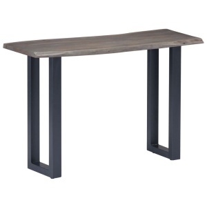 Masă consolă, gri, 115x35x76 cm, lemn masiv de acacia și fier - Img 10
