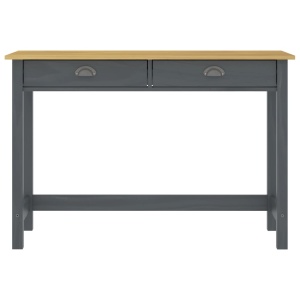Masă consolă Hill Range 2 sertare gri 110x45x74 cm lemn pin - Img 3
