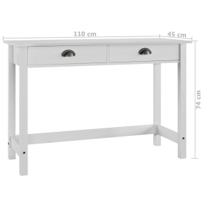 Masă consolă Hill Range cu 2 sertare, 110x45x74 cm, lemn masiv pin - Img 5