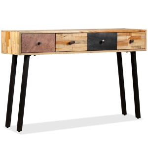 Masă consolă Lemn masiv de tec reciclat 120x30x76 cm - Img 11