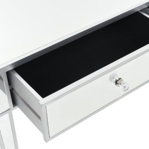 Masă consolă tip oglindă, MDF și sticlă, 106,5 x 38 x 76,5 cm - Img 5
