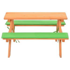 Masă cu bănci pentru picnic copii 89x79x50cm lemn masiv brad - Img 4