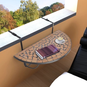 Masă de balcon suspendată, teracotă, mozaic - Img 2