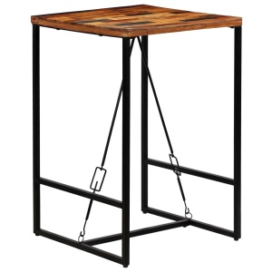 Masă de bar din lemn masiv reciclat, 70 x 70 x 106 cm