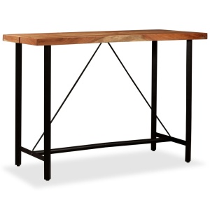 Masă de bar, lemn masiv de acacia, 150 x 70 x 107 cm - Img 12