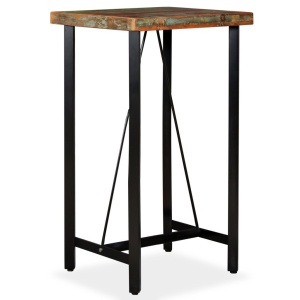 Masă de bar, lemn masiv reciclat, 60 x 60 x 107 cm - Img 7