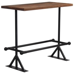 Masă de bar, lemn masiv reciclat, maro inchis, 120x60x107 cm - Img 6
