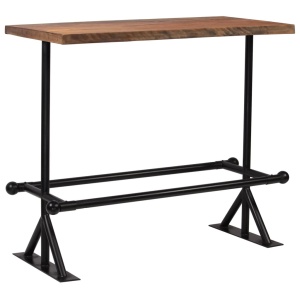 Masă de bar, lemn masiv reciclat, maro inchis, 120x60x107 cm - Img 9