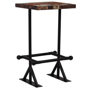 Masă de bar, lemn masiv reciclat, multicolor, 60 x 60 x 107 cm - Img 10
