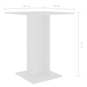 Masă de bistro, alb, 60 x 60 x 75 cm, PAL - Img 5