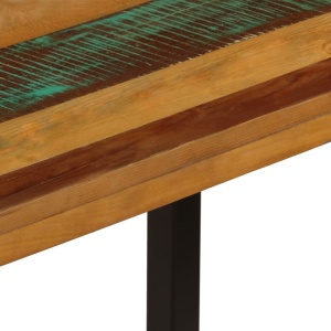 Masă de bucătărie, 115x55x76 cm, lemn masiv reciclat și oțel - Img 5