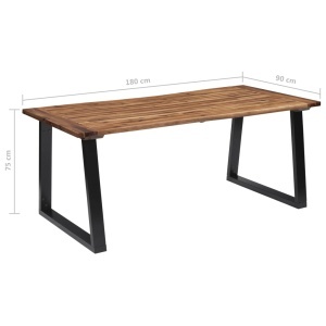 Masă de bucătărie, 180 x 90 cm, lemn masiv de acacia - Img 6