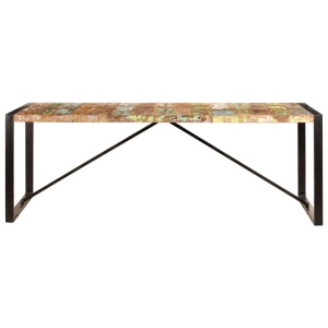 Masă de bucătărie, 220 x 100 x 75 cm, lemn masiv reciclat - Img 2
