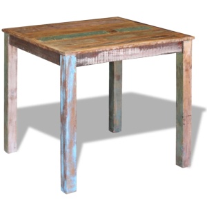 Masă de bucătărie din lemn masiv reciclat, 80 x 82 x 76 cm - Img 4