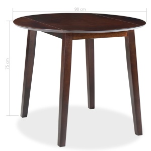 Masă de bucătărie extensibilă, rotund, MDF, maro - Img 5