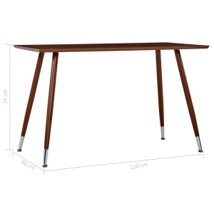 Masă de bucătărie, maro, 120x60x74 cm, MDF - Img 5