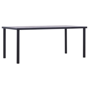 Masă de bucătărie, negru & gri beton, 180 x 90 x 75 cm, MDF