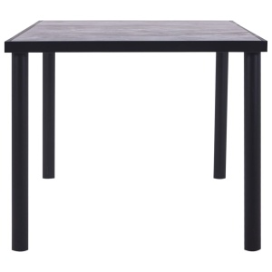 Masă de bucătărie, negru &amp; gri beton, 200 x 100 x 75 cm, MDF - Img 3