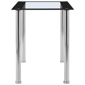 Masă de bucătărie, negru/transparent, 120 x 60 x 75 cm, sticlă - Img 3