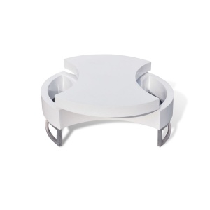 Masă de cafea cu sistem depozitare high-gloss, Alb - Img 3