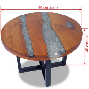Masă de cafea finisată cu rășină epoxidică 60 cm - Img 9