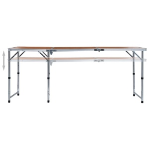 Masă de camping pliabilă, 180 x 60 cm, aluminiu - Img 2
