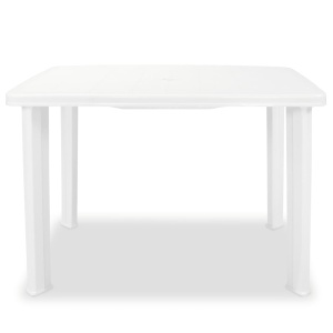 Masă de grădină, alb, 101 x 68 x 72 cm, plastic - Img 2