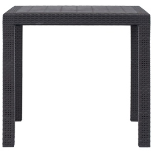 Masă de grădină, maro, 79x79x72 cm, plastic, aspect ratan - Img 3