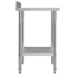 Masă de lucru bucătărie bordură antistropire 60x60x93 cm oțel - Img 4