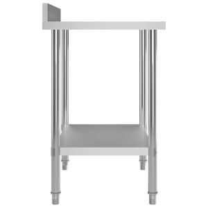 Masă de lucru bucătărie bordură antistropire 80x60x93 cm oțel - Img 4