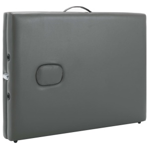 Masă de masaj cu 3 zone, cadru aluminiu, antracit, 186 x 68 cm - Img 6