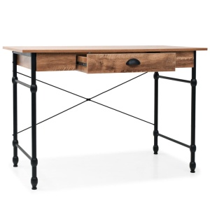 Masă de scris cu sertar, 110 x 55 x 75 cm, culoarea stejarului - Img 3