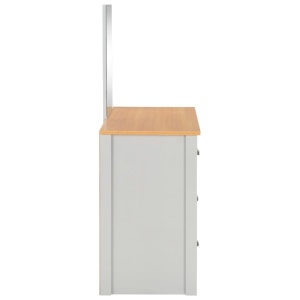 Masă de toaletă cu oglindă și taburet, gri, 104x45x131 cm - Img 5
