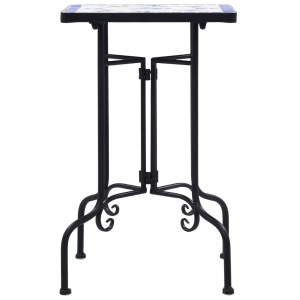 Masă laterală cu mozaic, albastru și alb, ceramică - Img 2