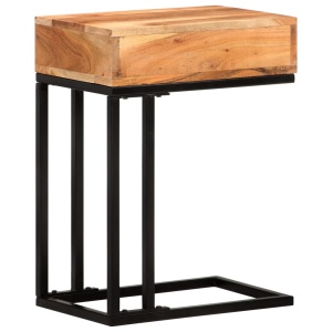 Masă laterală formă U, 45 x 30 x 61 cm, lemn masiv de acacia - Img 8