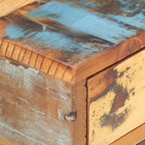 Masă laterală formă U, 45 x 30 x 61 cm, lemn masiv reciclat - Img 2