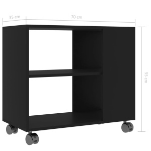 Masă laterală, negru, 70 x 35 x 55 cm, PAL - Img 5