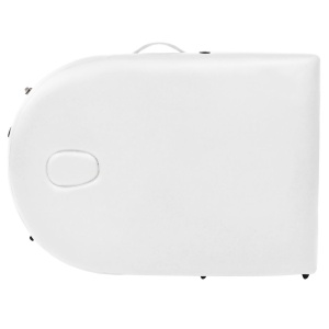 Masă masaj pliabilă cu 2 perne, 10 cm grosime, oval, Alb - Img 7