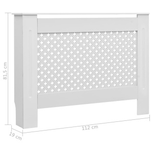 Mască pentru calorifer, MDF, 112x19x81,5 cm, alb - Img 6